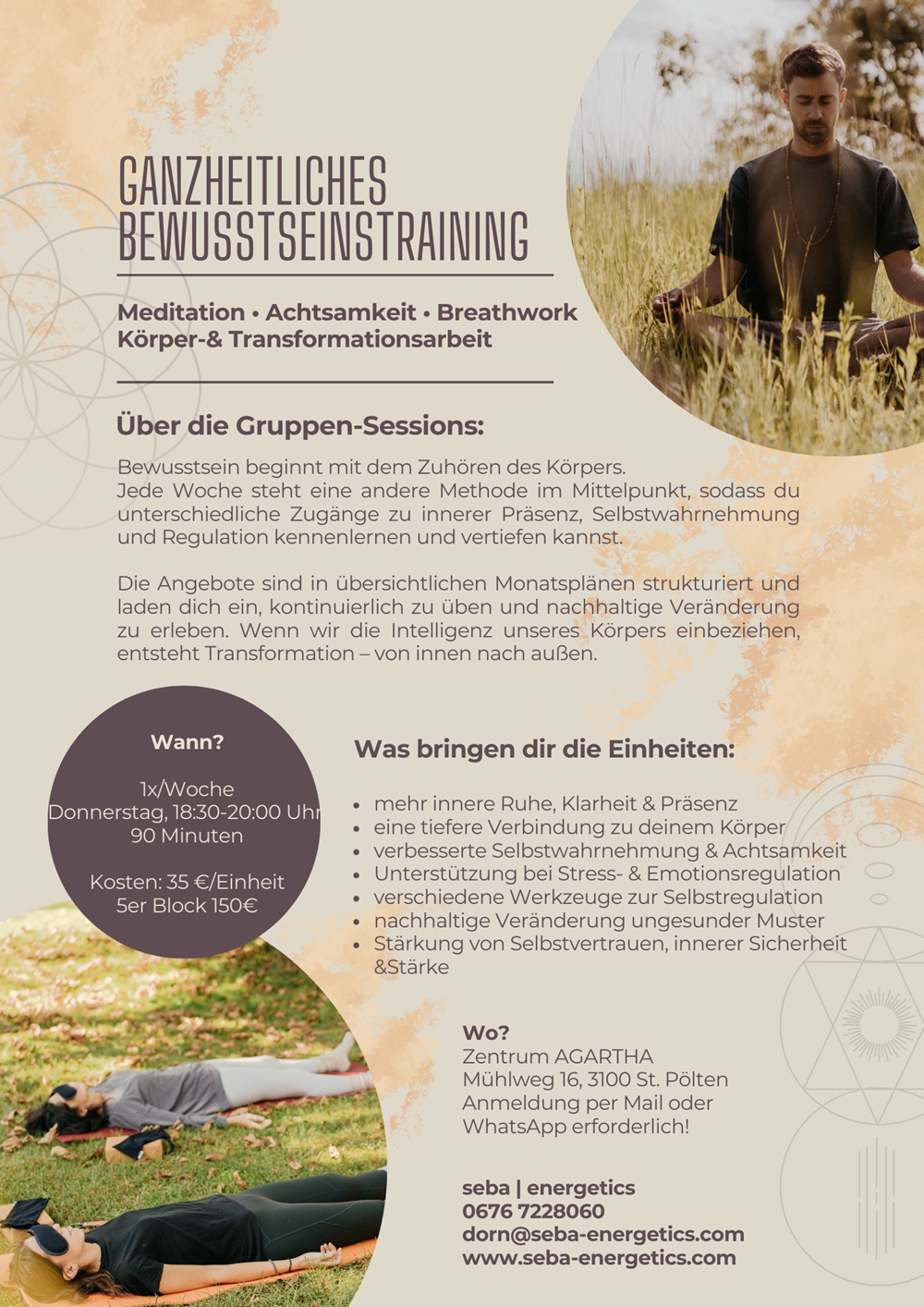 Bild: Sebastian Dorn, Energetiker,  Meditations- und Achtsamkeitstrainer im Agartha Zentrum