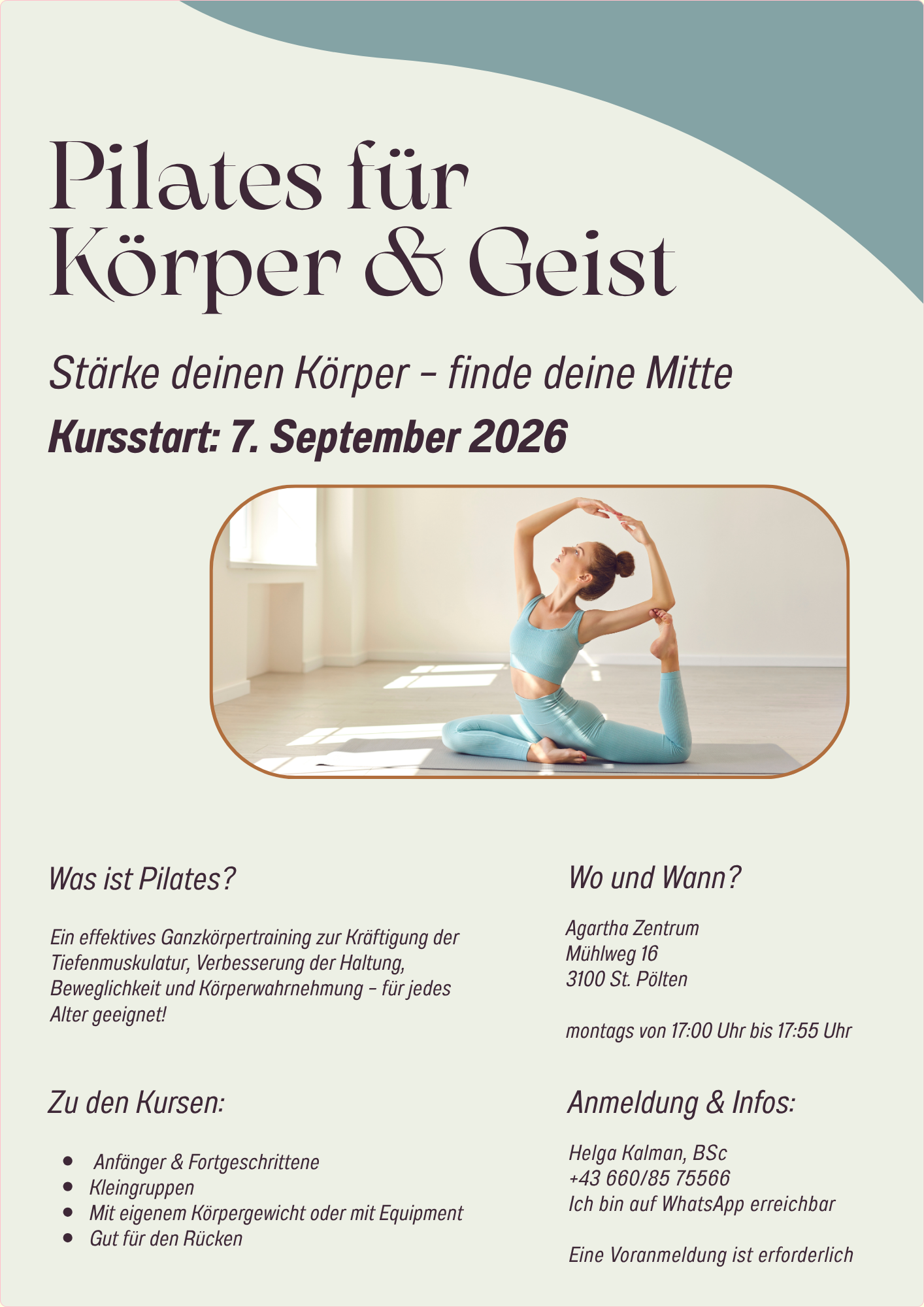 Bild: Kalman Helga, Pilateslehrerin Bild: Kalman Helga, Pilateslehrerin