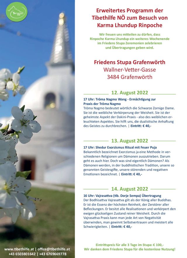  Besuch des ehrenwerten Karma Lhundup Rimpoche in Österreich